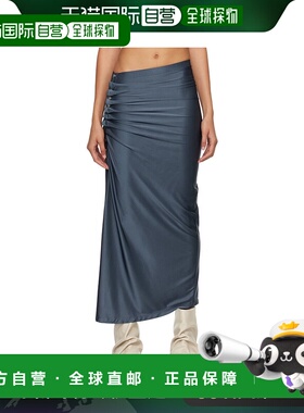 1h可退 香港直邮潮奢 Rabanne 女士 灰色 Drape Pression 半身裙