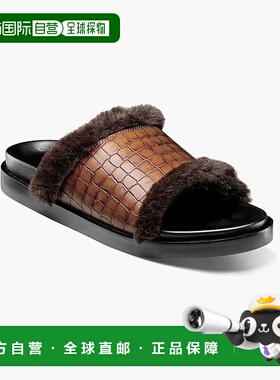自营Stacy Adams Monty 25560-221 Sandal Men's Cognac Faux Fur