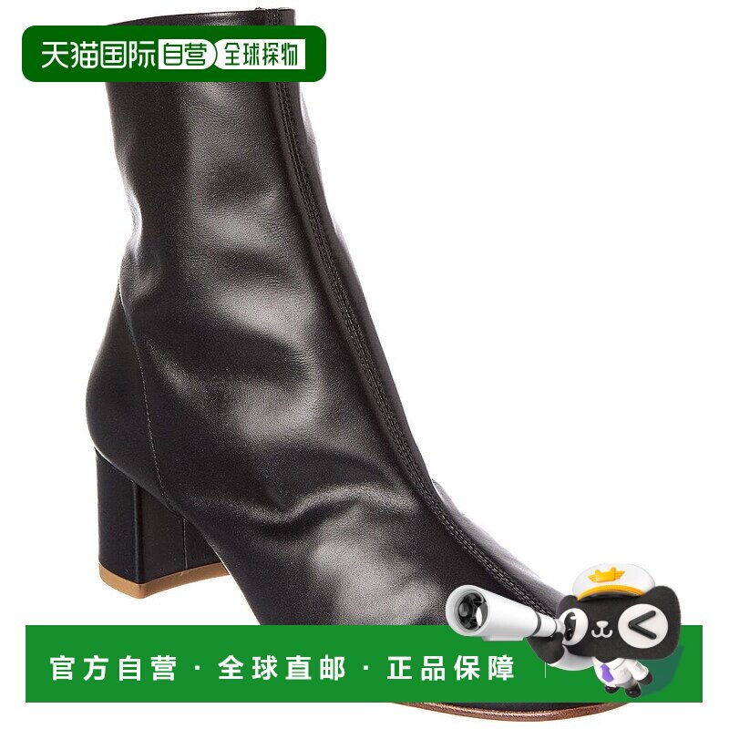 自营By FAR Sofia Leather Bootie - black 美国奥莱直发女靴