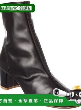 自营By FAR Sofia Leather Bootie - black 美国奥莱直发女靴