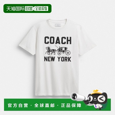 韩国直邮Coach蔻驰男士T恤CBD24WHT时尚透气舒适百搭小众时髦高档