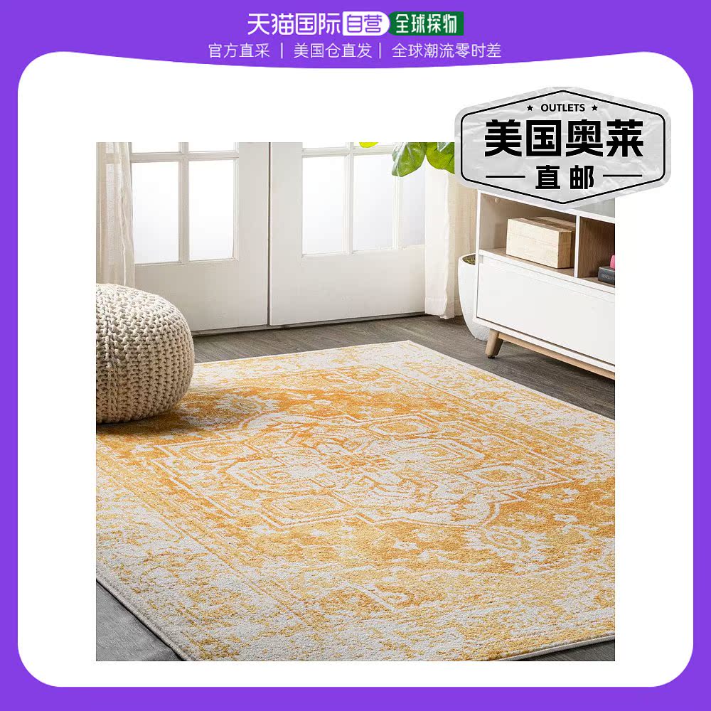 jonathan y Audrey Bohemian Ornate Medallion 区域地毯 - 橙色/