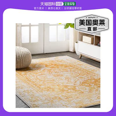 jonathan y Audrey Bohemian Ornate Medallion 区域地毯 - 橙色/