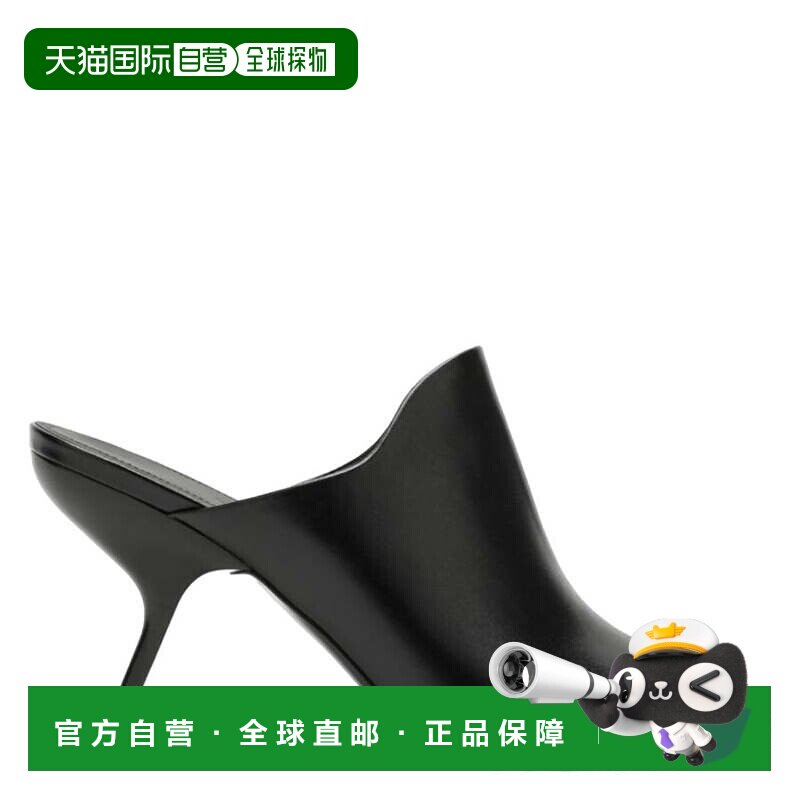 自营Salvatore Ferragamo黑色纳帕露趾拖鞋-黑色 美国奥莱直发