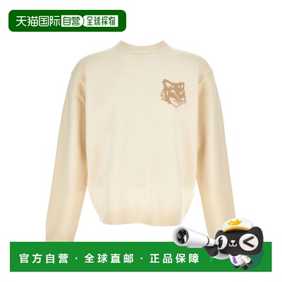 1h可退 香港直邮MAISON KITSUNE 男士 狐狸頭嵌花毛衣 PM00816KM0