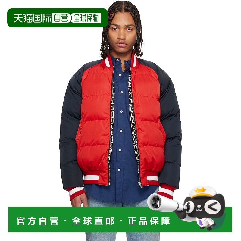 香港直邮Balmain 巴尔曼 男士 红色 & 海军蓝 Bicolor 双面填充夹