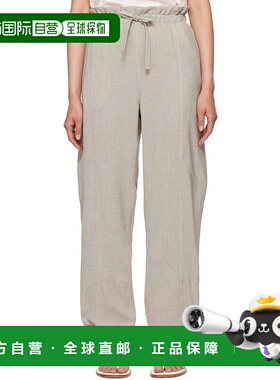 香港直邮潮奢 GANNI 甘尼 女士 驼色 Elasticated Waist 长裤 F92