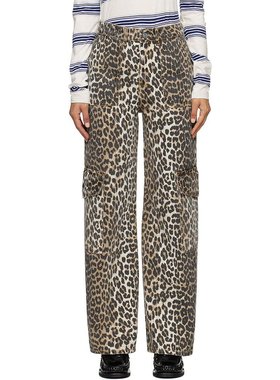 美国直邮GANNI 豹纹印花Angi牛仔裤 女装牛仔裤 242144F069027