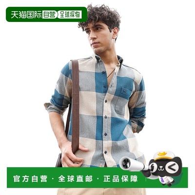 自营campus sutraMen's Azure Blue & Off-White Buffalo-Woven R