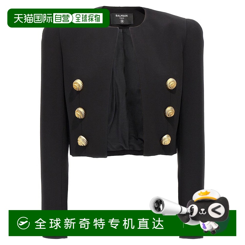 香港直邮潮奢 Balmain 巴尔曼 女士 纽扣短夹克 DF0SD215VB00短款