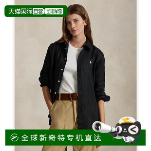 直筒麻质长袖 Lauren 女士经典 衬衫 日本直邮Polo 1h可退 Ralph