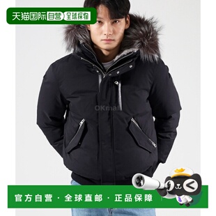 韩国直邮Mackage羽绒服男女同款黑色毛绒连帽舒适时尚柔软保暖