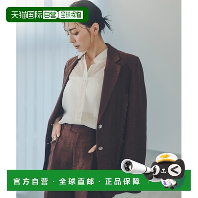 1h可退 日本直邮anuans 女士麻质翻领长袖外套 15252010470