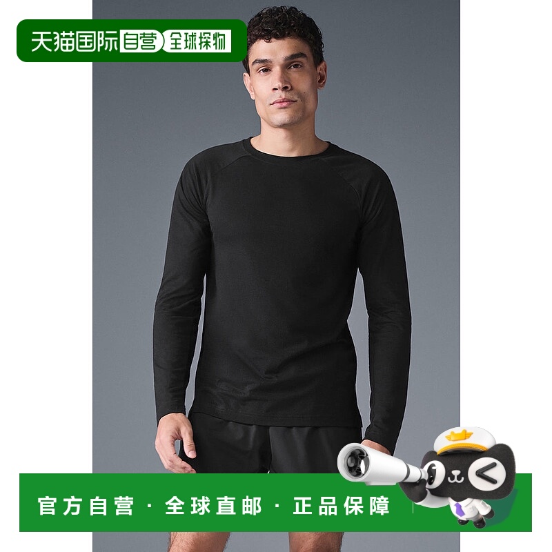 美国直邮AloYoga瑜伽男士插肩圆领长袖T恤M3079R修身