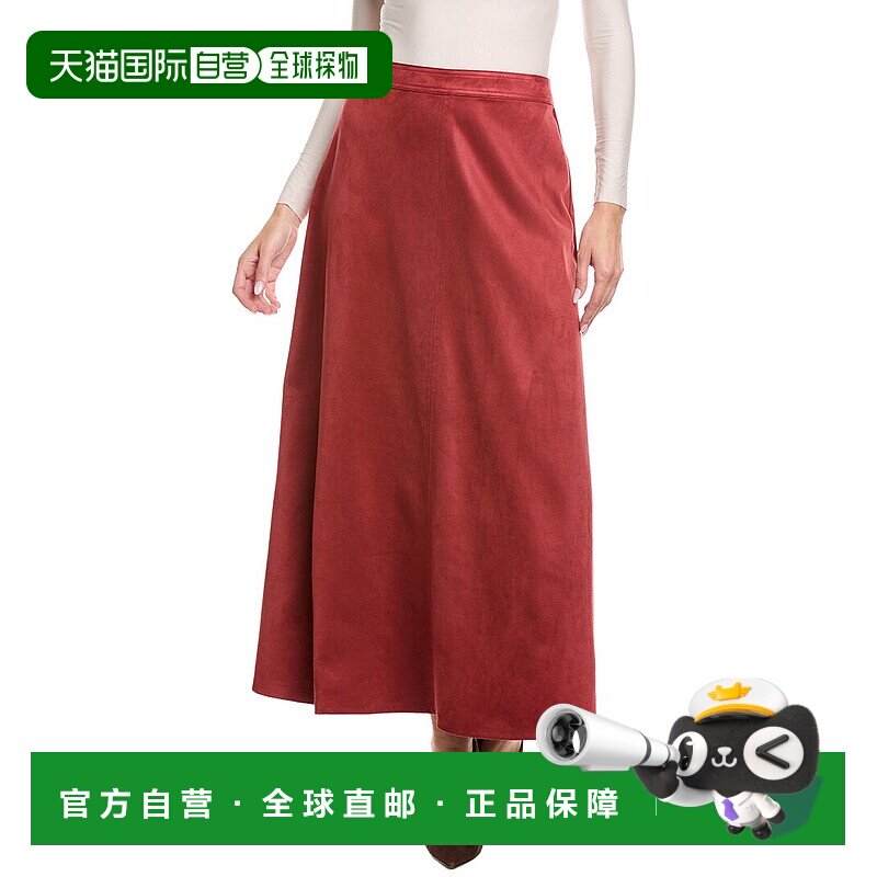 自营Vince Camuto前缝A字裙-红色半身裙 美国直发奥莱