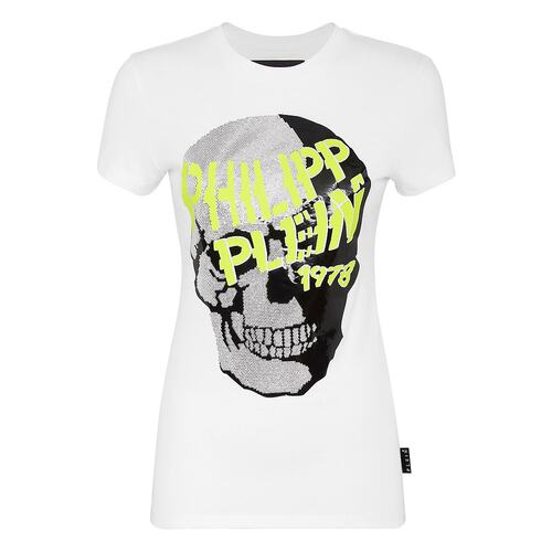 philipp plein【美国奥莱】直发 圆领 T 恤 SS 骷髅钻 - 白色