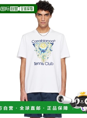 1h可退 香港直邮Casablanca 男士 白色 Tennis Club Icon T 恤 MS