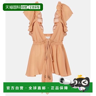 香港直邮潮奢 荷叶边真丝雪纺上衣女装 Chloe 女士 蔻依 1h可退