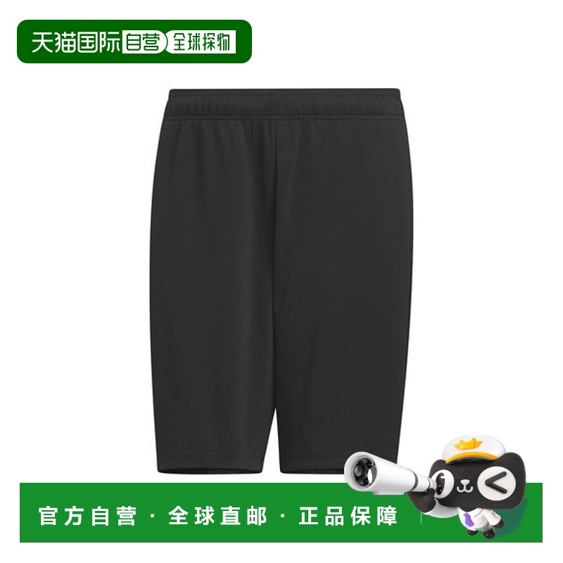日本直邮adidas 纯色中腰松紧合身直筒休闲短裤 日版 男款 黑色