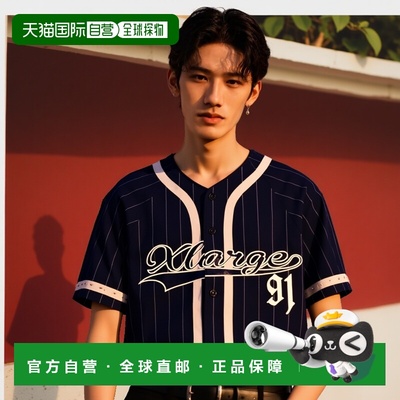 1h可退 日本直邮XLARGE 男女同款刺绣图案棒球短袖T恤 1012520130