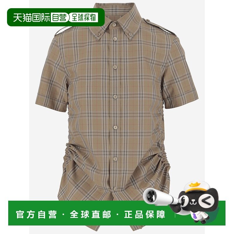 1h可退 香港直邮潮奢 Burberry 巴宝莉 女士 格纹衬衫 8107968NUT