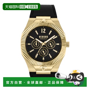 自营versus versaceEcho Park Multifunction Leather Watch - bl