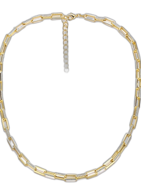 genevive纯银镀白金方晶锆石项链 - 黄色 【美国奥莱】直发