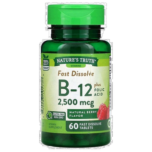 香港直发Nature'S Truth维生素B12膳食补充剂瓶装60片天然