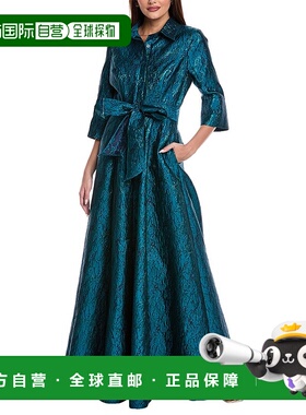 自营Rene Ruiz Taffeta衬衫礼服-蓝绿色 美国奥莱直发连衣裙