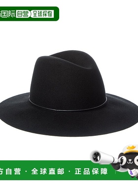 自营Bruno Magli羊毛毡Fedora-黑色 美国奥莱直发帽子
