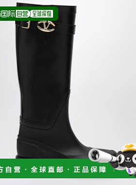 1h可退 香港直邮valentino 华伦天奴 女士 VLogo 標誌圓頭靴 5W2S