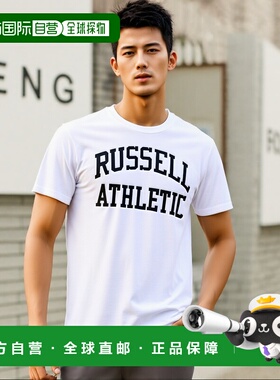 1h可退 香港直邮潮奢 Russell Athletic 男士 T恤 white白色 舒适