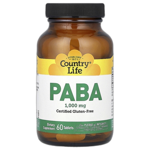 香港直发country life对氨基苯甲酸片60片植物女性保健品