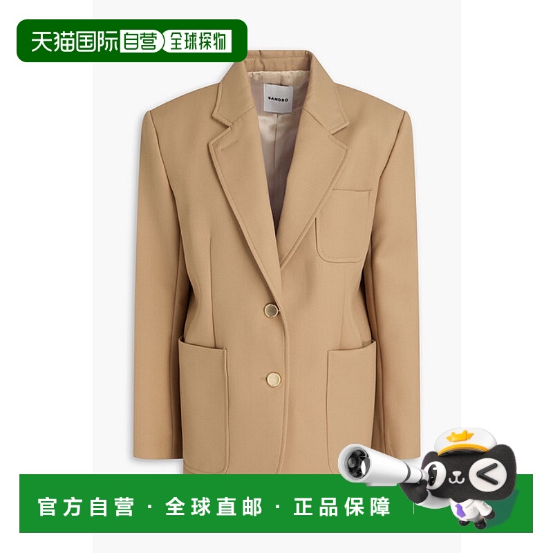 1h可退 香港直邮潮奢 Sandro 女士 斜纹布西装外套 SFPVE01077SAB