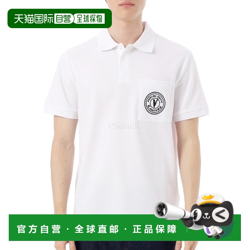韩国直邮VERSACE 刺绣 V 字徽章 Polo 衫 (78GAGT01 CJ01T 003) /