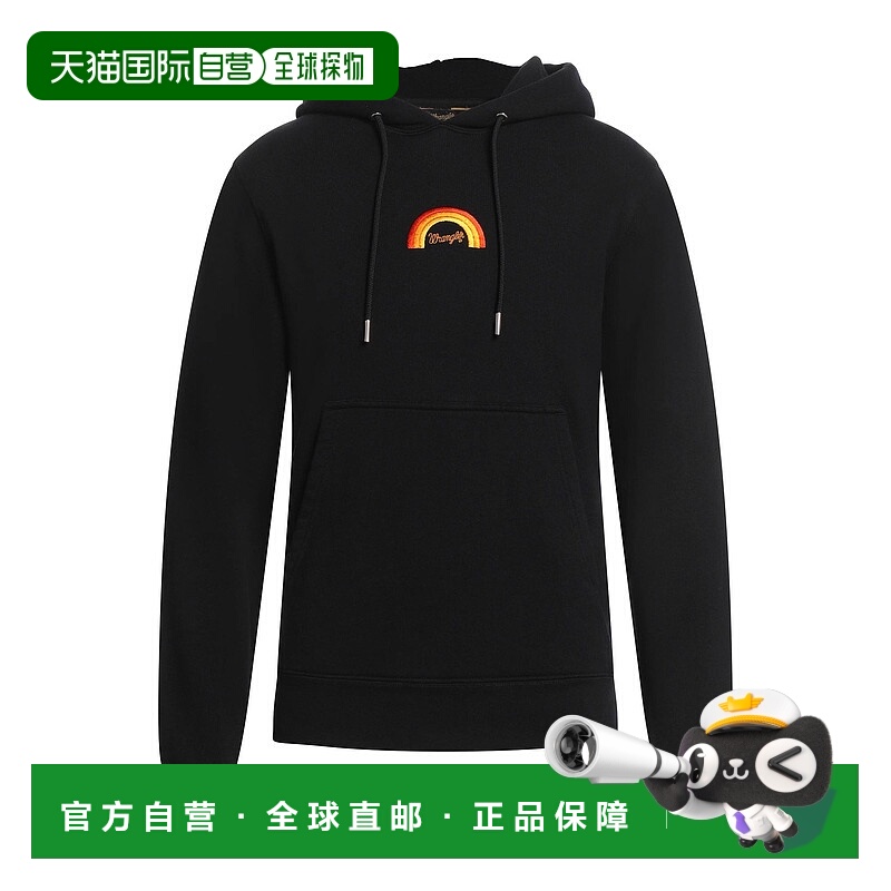 1h可退 香港直邮潮奢 Sandro X Wrangler 男士 连帽卫衣 black黑