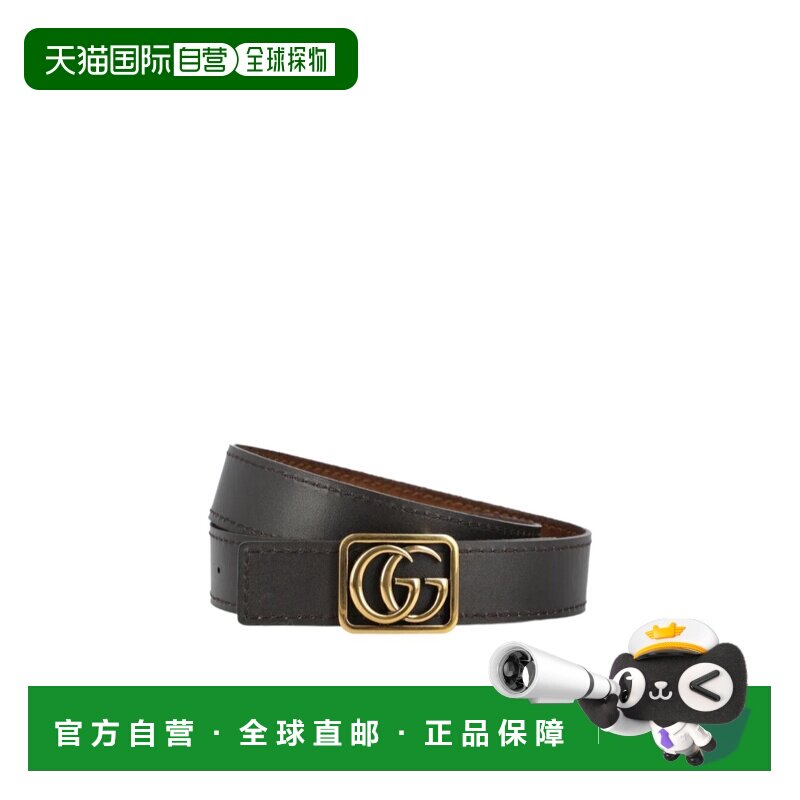 香港直邮GUCCI 男士腰带 854724CAABE2141 SS2026 深棕色 双面G扣