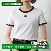 短袖 恤 日本直邮CELINE RX05Z671Q.01OB 女款 剪裁缝制圆领 Trio