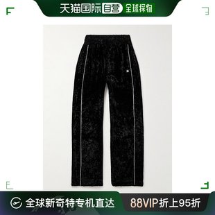 男士 香港直邮潮奢 AMIRI Appliqued 直筒压皱天鹅绒长运动裤 Logo