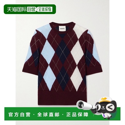香港直邮KHAITE 女士 Anders 菱形羊绒马海毛混纺毛衣 18054655