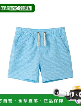 自营 andy & evanAndy&Evan Seersucker蓝色短裤 美国奥莱直发