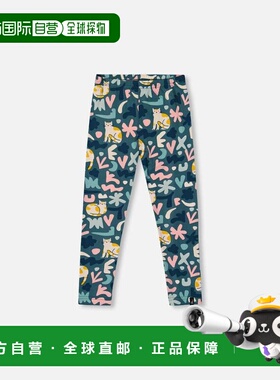 自营deux par deuxStretch Jersey Leggings Green Cat Print - g