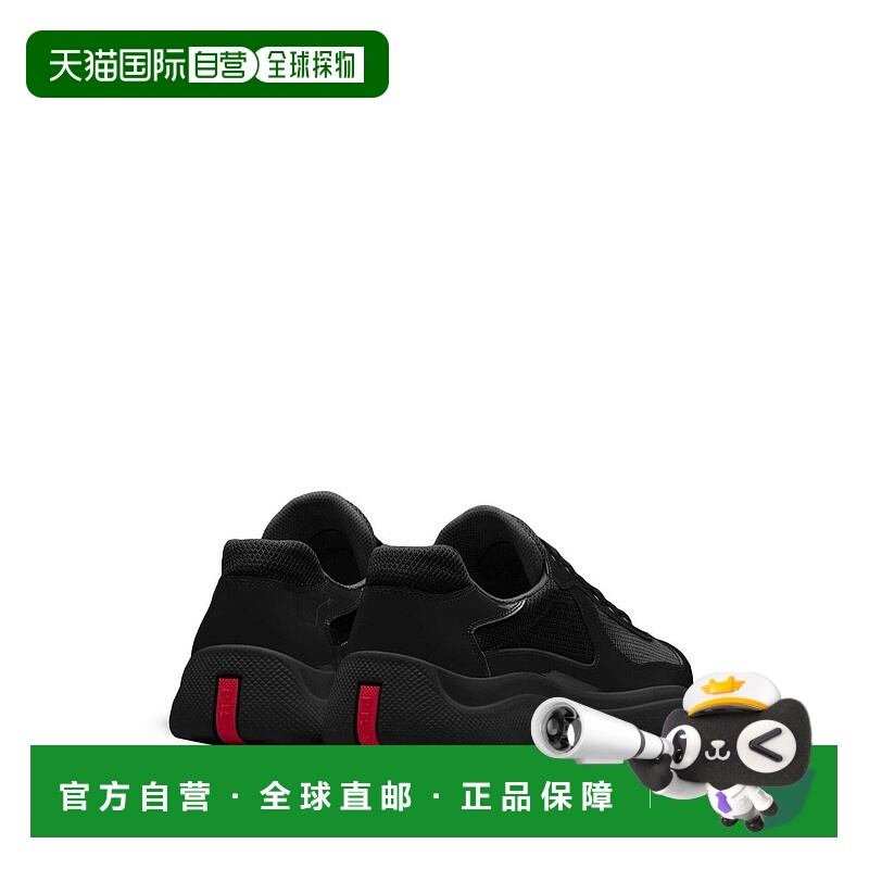香港直邮Prada 普拉达 男士 AMERICA S CUP 黑色布织皮质运动鞋 4