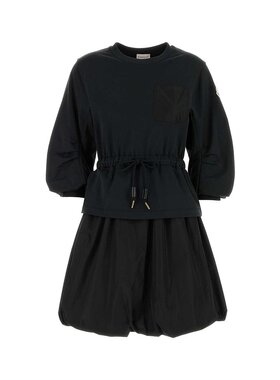 Moncler 盟可睐 女士 黑色棉质运动风连衣裙 8I0001489A1K999