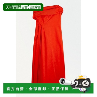 自营欧洲直邮COS 女士橙红色亚麻连衣裙新款长裙