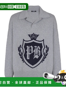 香港直邮BALMAIN 男士T恤 FH0GE010KI87YIH AW2025 灰色 Sweater