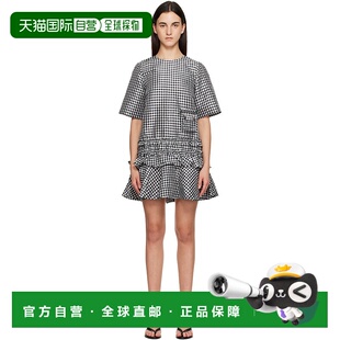 1h可退 香港直邮潮奢 GANNI 甘尼 女士 黑色 & 白色 Crinkled Che