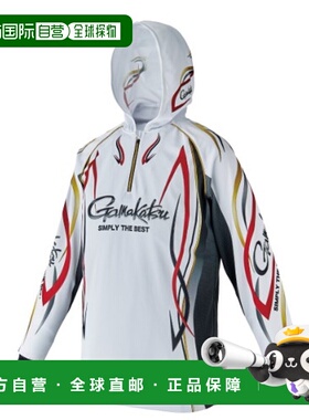 日本直邮Gamakatsu Wear GM3736 2WAY 印花拉链衬衫连帽衫 白色 M