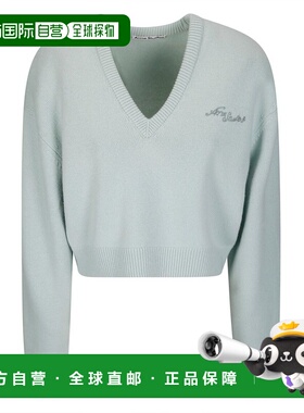 1h可退 香港直邮Acne Studios 艾克妮 女士 徽标刺绣 V 领针织套