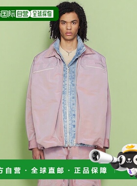 1h可退 香港直邮Y PROJECT 男士 紫色抽褶衬衫 203SI001 舒适时尚